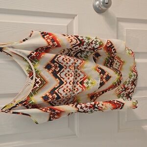 Studio Y Aztec Print Tiered Tank Camisole size Large